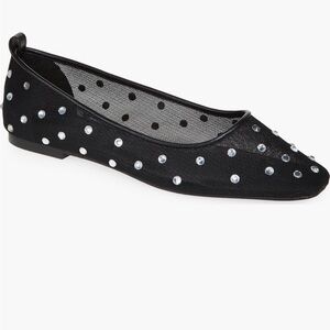 Open Edit Lennox Rhinestone Mesh Flat